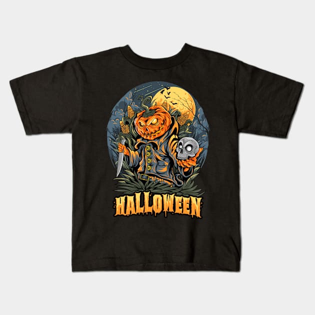 Halloween Kids T-Shirt by Norzeatic